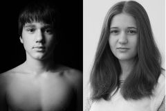 naked boy, girl portrait